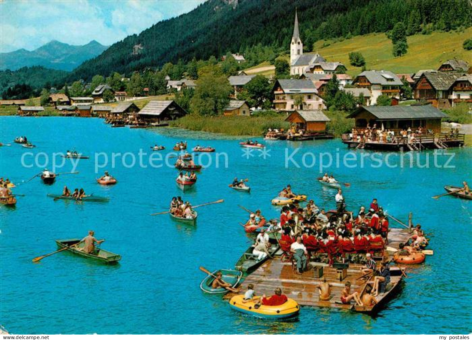 72906861 Weissensee Kaernten Flosskonzert Der Trachtenkapelle Weissensee Kaernte - Weissensee