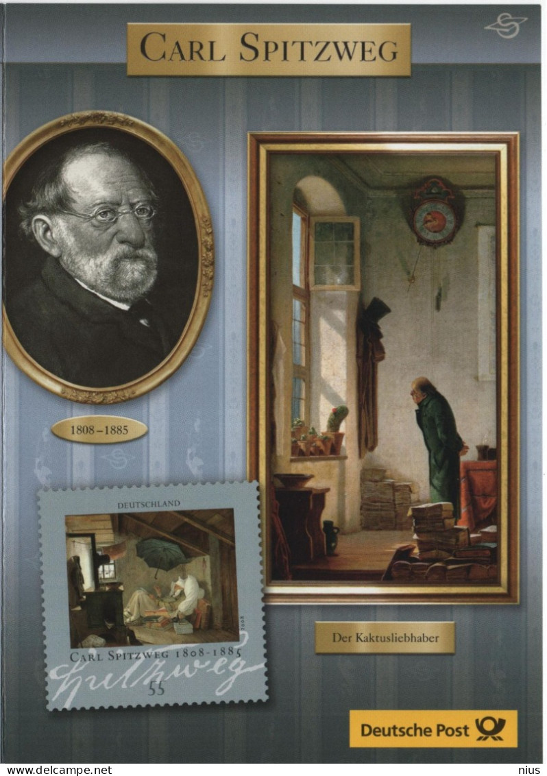 Germany Deutschland 2008 200. Geburtstag Von Carl Spitzweg, German Romantic Painter Maler, Canceled In Berlin - 2001-2010