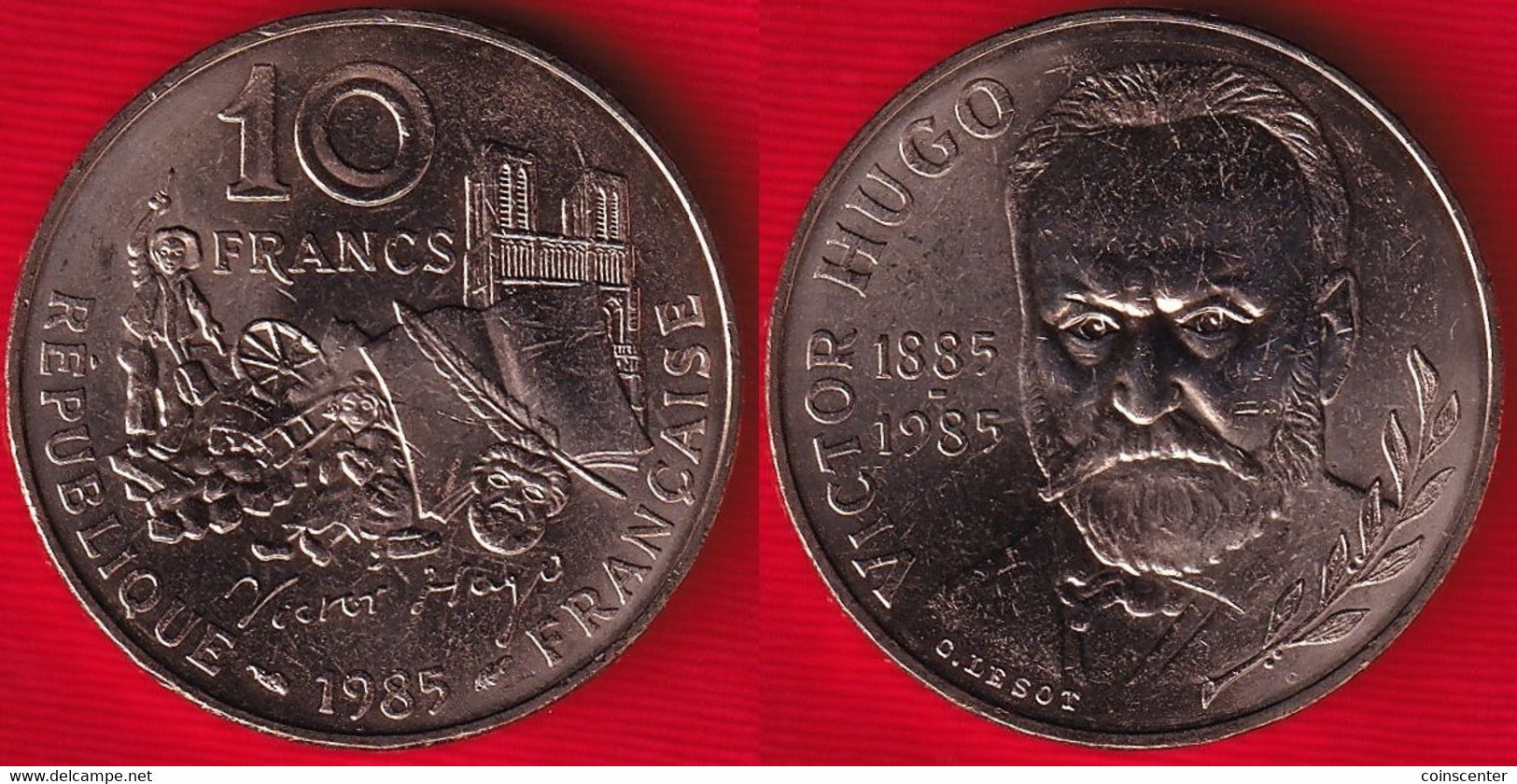 France 10 Francs 1985 Km#956 "Victor Hugo" UNC - Commémoratives