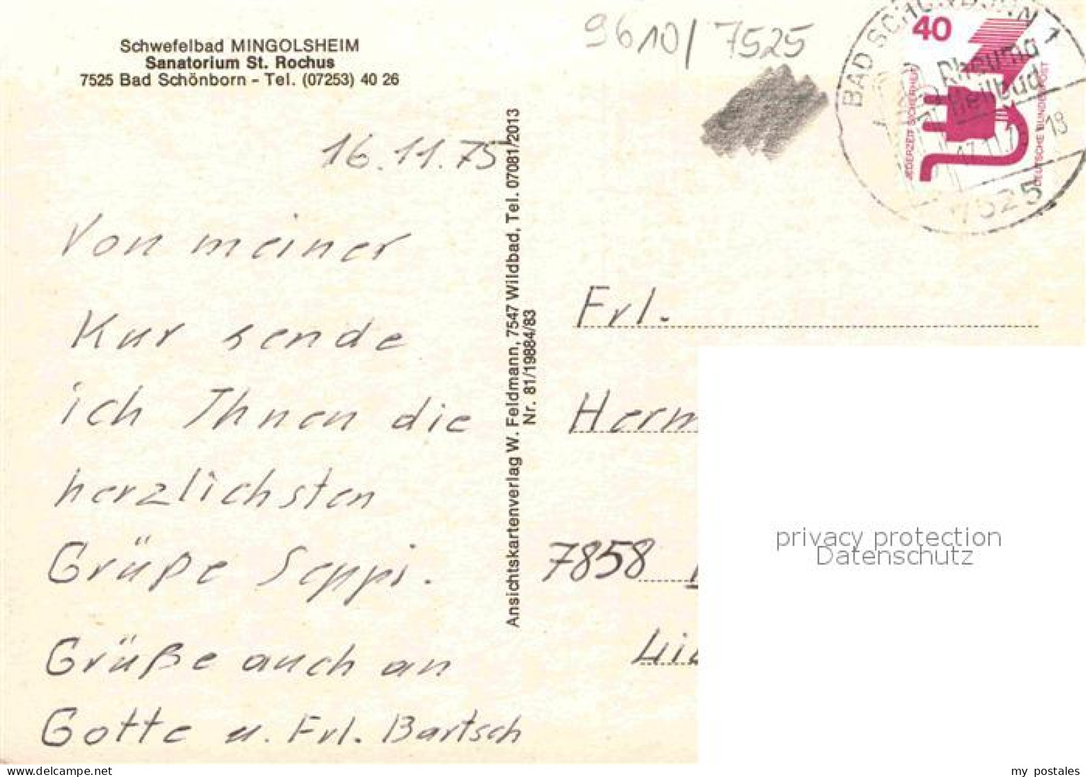 72905643 Mingolsheim Schwefelbad Sanatorium St Rochus Mingolsheim - Bad Schoenborn