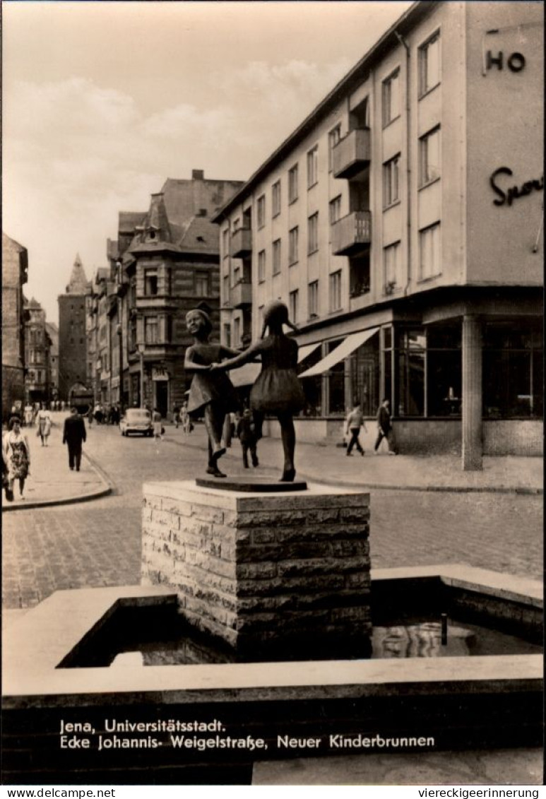 ! DDR Ansichtskarte Jena, Kinderbrunnen, Weigelstraße - Jena