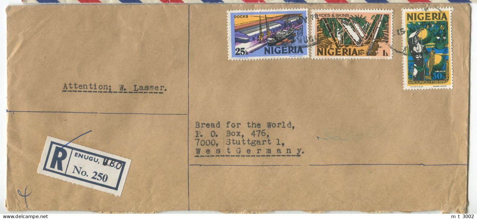 Registered Cover Nigeria 1978 Enugu Hides & Skins Docks Agungu Fishing Festival - Nigeria (1961-...)