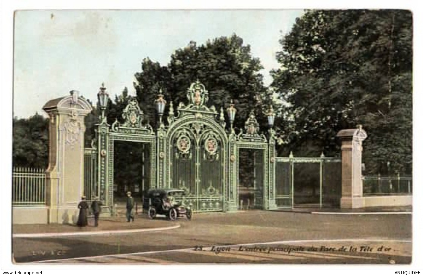 LYON - L'entrée Principale Du Parc De La Tête D'Or - Carte Colorisée Vers 1900 - - Lyon 4