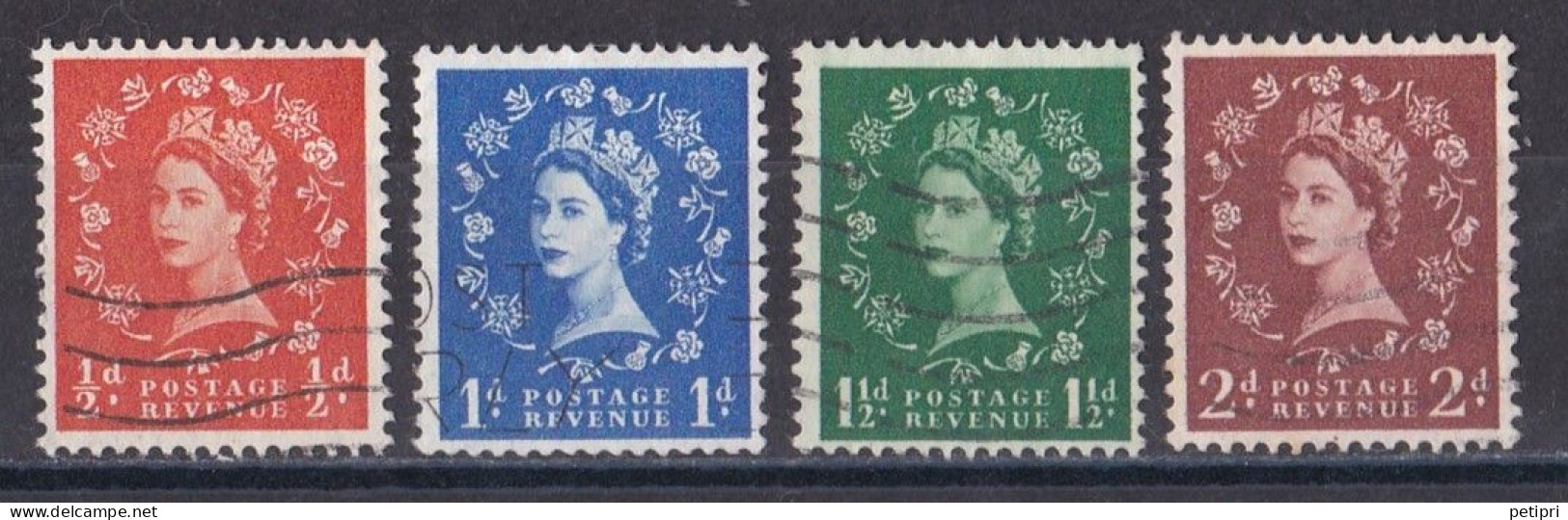 Grande Bretagne - 1952 - 1971 -  Elisabeth II -  Y&T N °  262  263   264   265  Oblitérés - Usados