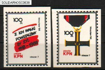 POLAND SOLIDARNOSC 1918-1988 SET OF 2 - Vignettes Solidarnosc