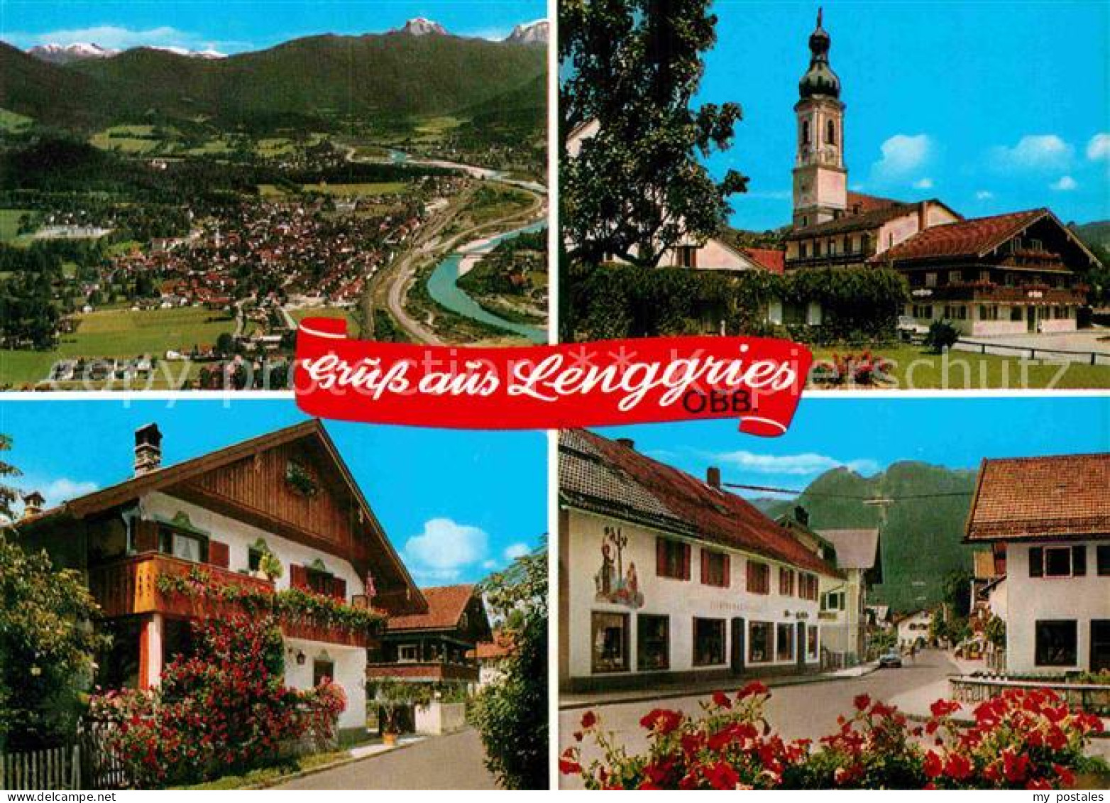 72904624 Lenggries Gesamtansicht Mit Alpenpanorama Ortsmotive Kirche Lenggries - Lenggries