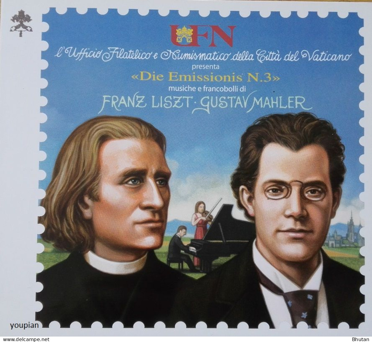 Vatican 2011, Franz Liszt And Gustav Mahler, CD With MNH Stamps Set - Ungebraucht