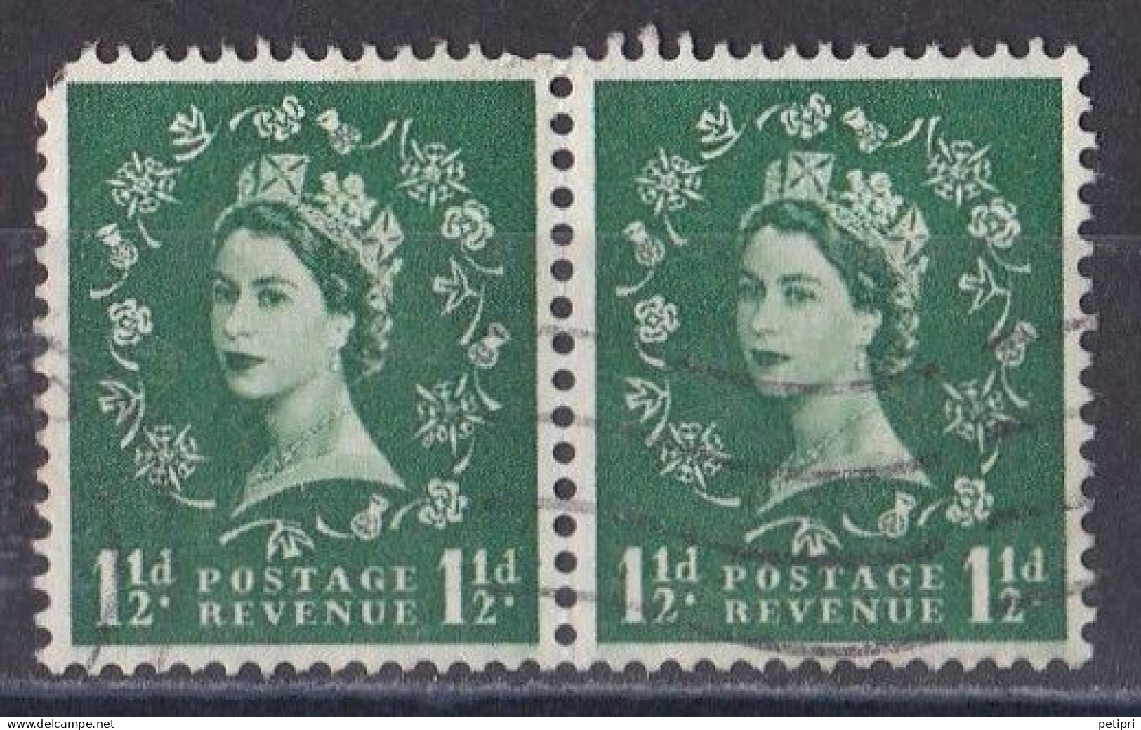 Grande Bretagne - 1952 - 1971 -  Elisabeth II -  Y&T N °  264  Paire  Oblitérée - Usados