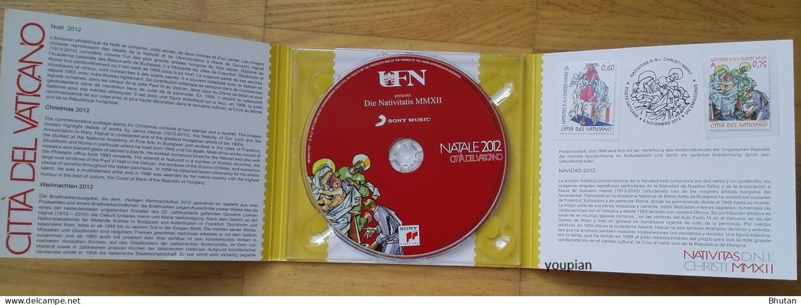 Vatican 2012, Christmas, CD With MNH Stamps Set - Ungebraucht