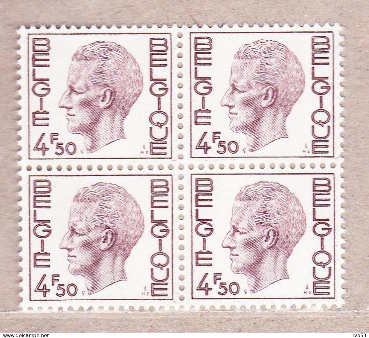 1972 Nr 1644** Zonder Scharnier,blokje Van 4.Koning Boudewijn.Type Elstrom. - 1970-1980 Elström