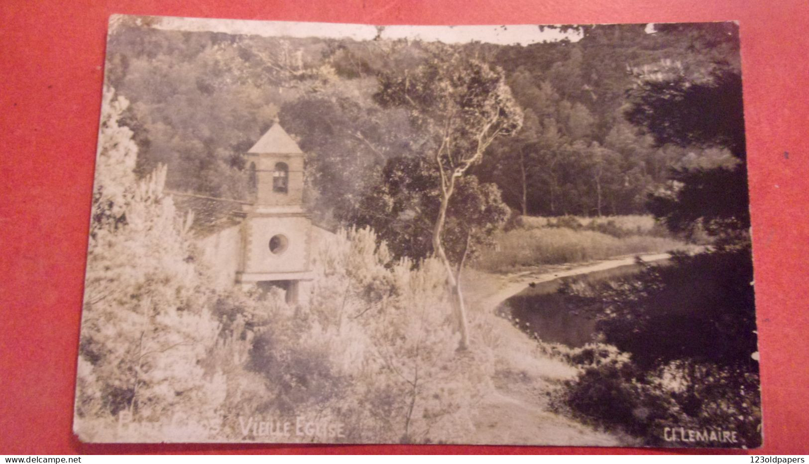 83  CARTE PHOTO PORT CROS  VIEILLE EGLISE PHOTO C LEMAIRE  1948 - Porquerolles