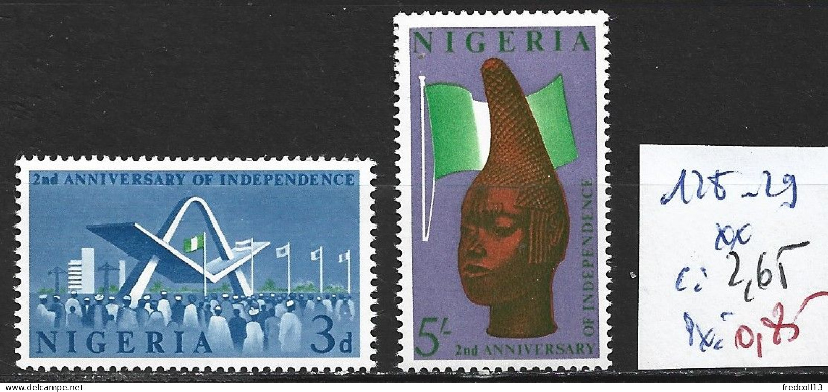 NIGERIA 128-29 ** Côte 2.65 € - Nigeria (1961-...)