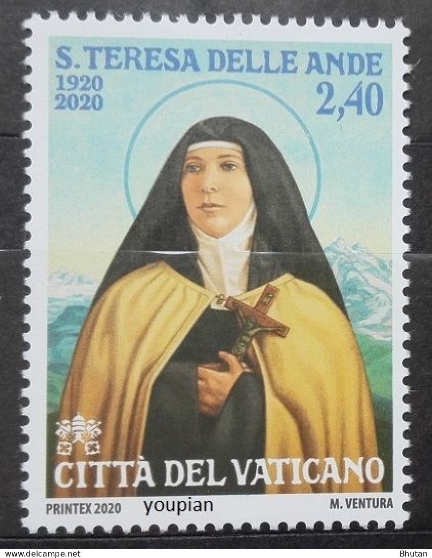 Vatican 2020, 100th Birthday Of Saint Teresa Della Ande, MNH Single Stamp - Unused Stamps