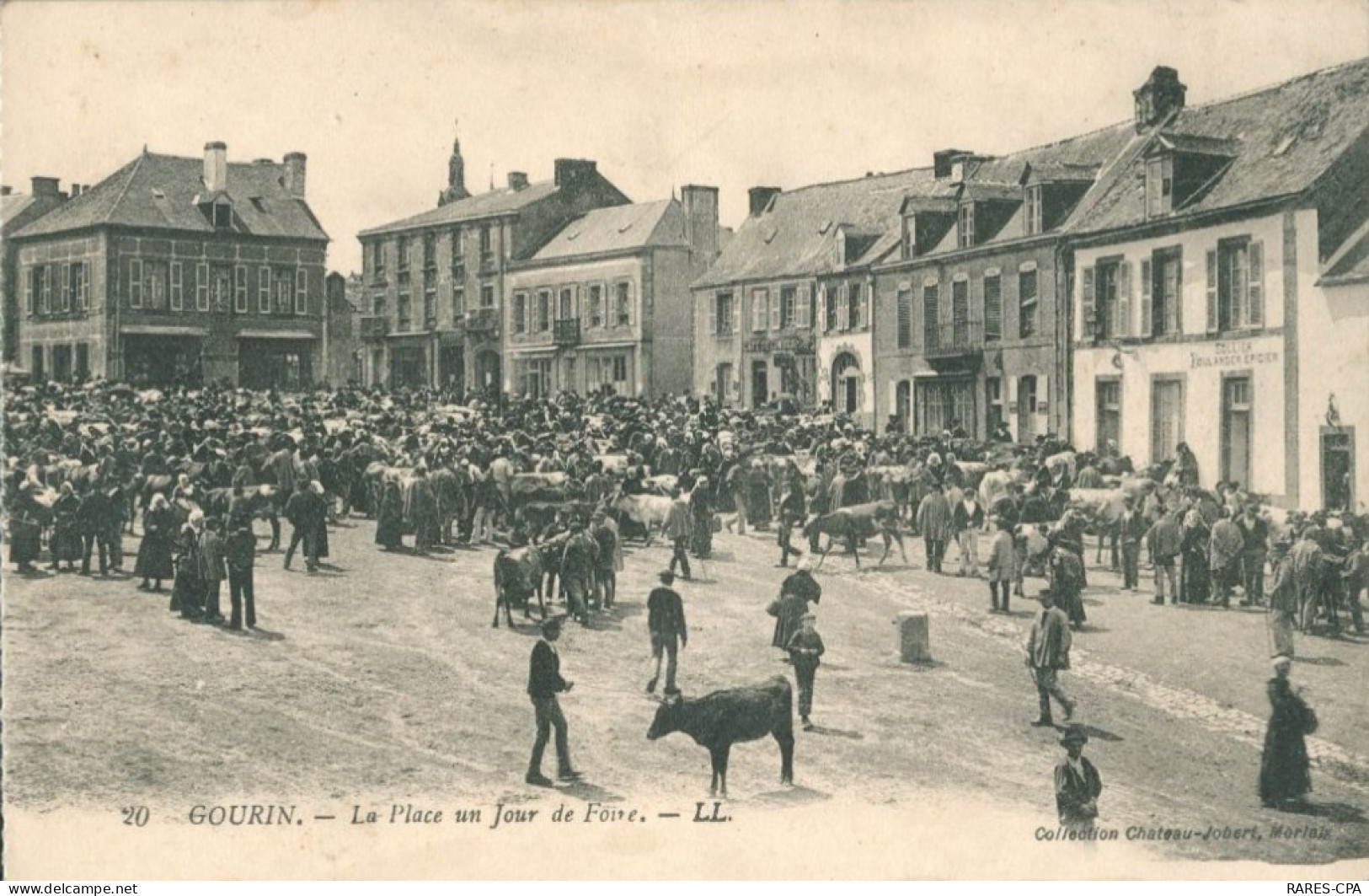 56 GOURIN - LA PLACE UN JOUR DE FOIRE - Gourin