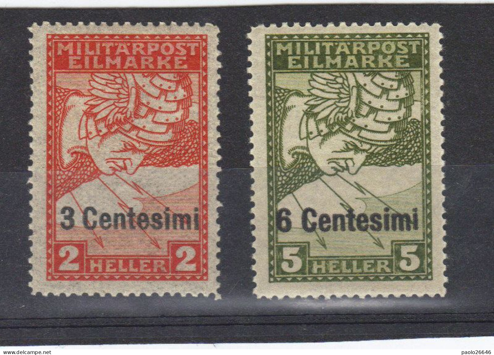 1918 Occupazione Austriaca Espressi N°1/2 Carta Gialla, Nuovi MNH Gomma Integra - Oostenrijkse Bezetting
