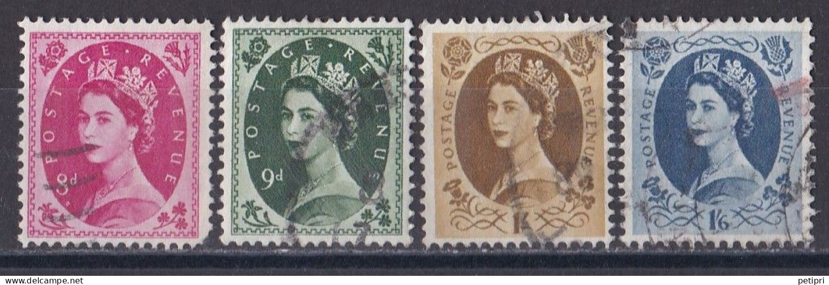 Grande Bretagne - 1952 - 1971 -  Elisabeth II -  Y&T N °  272   273   276   278  Oblitérés - Used Stamps