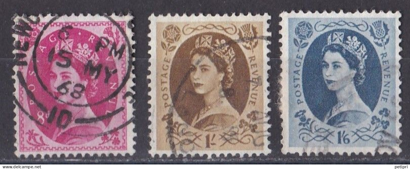 Grande Bretagne - 1952 - 1971 -  Elisabeth II -  Y&T N °  272   276   278  Oblitérés - Used Stamps