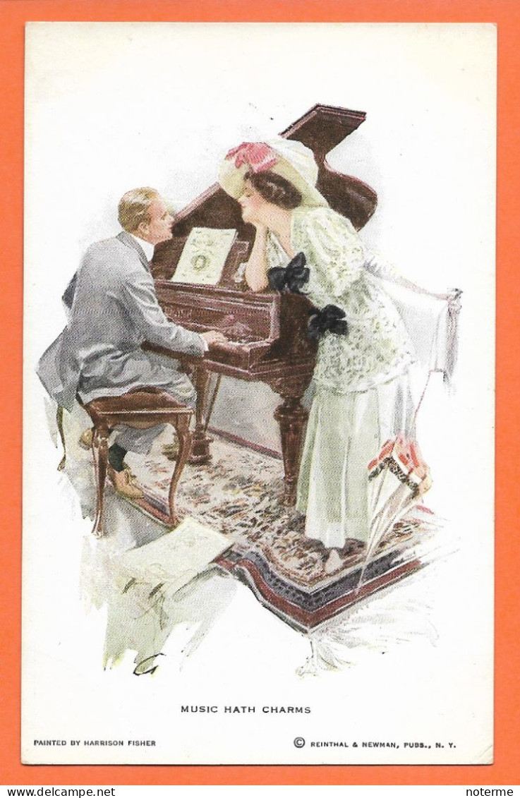 Harrison Fisher - Music Hath Charms - Couples - Piano - Fisher, Harrison
