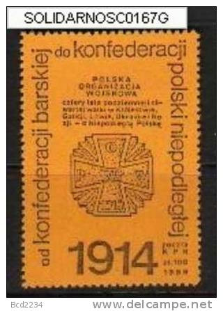 POLAND SOLIDARNOSC KPN 1989 - 1914 POLISH WAR UNION LIGHT ORANGE PROOF (SOLID0167G/0464C) - Viñetas Solidarnosc