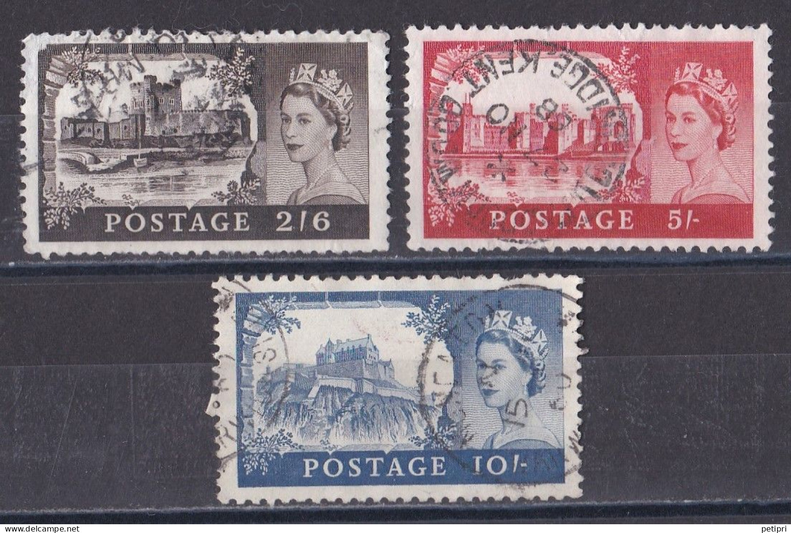 Grande Bretagne - 1952 - 1971 -  Elisabeth II -  Y&T N °  282   283   285  Oblitérés - Used Stamps