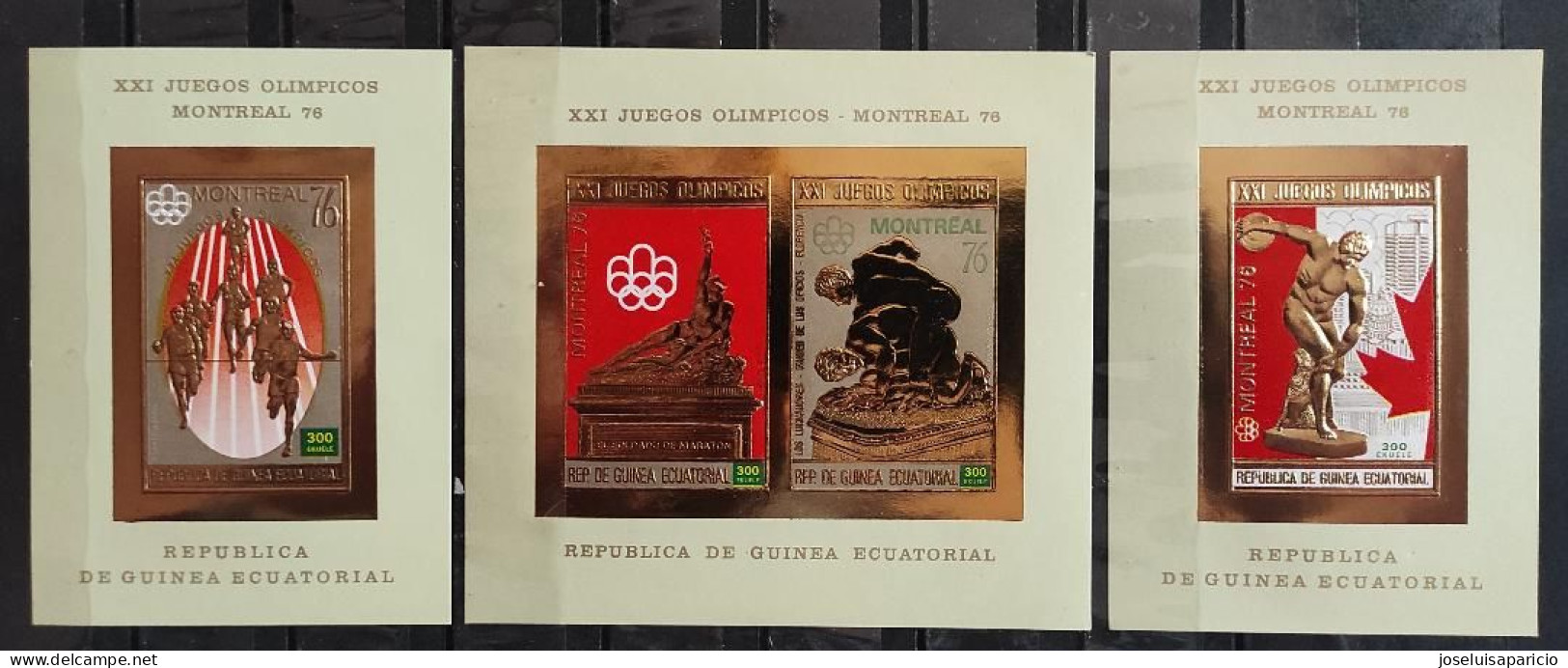 XXI JUEGOS OLIMPICOS MONTREAL 76-  HOJAS BLOQUE DORADAS IMPERFORADAS MNH** - Verano 1976: Montréal