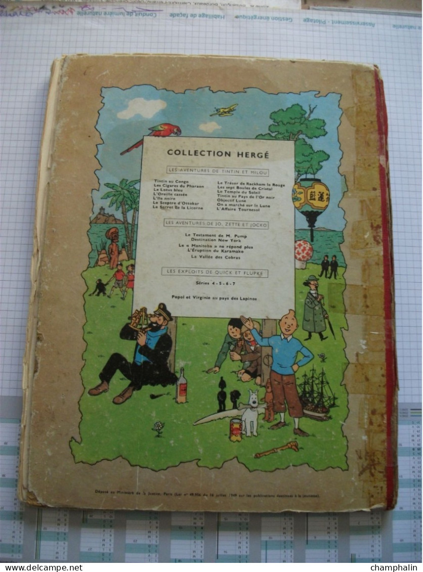 Hergé - Les Aventures De Tintin - L'Oreille Cassée - Ed Casterman - Réf. Série B 20bis (1957) - Voir état & Description - Tintin