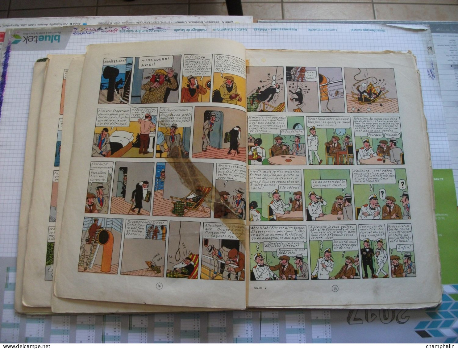 Hergé - Les Aventures de Tintin - L'Oreille Cassée - Ed Casterman - Réf. Série B 20bis (1957) - Voir état & description