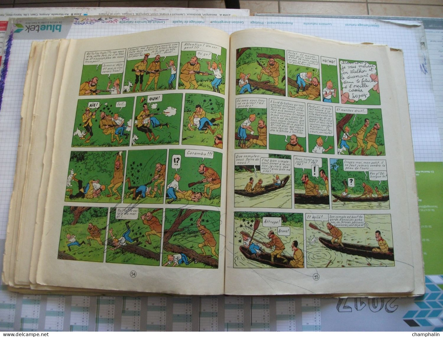 Hergé - Les Aventures de Tintin - L'Oreille Cassée - Ed Casterman - Réf. Série B 20bis (1957) - Voir état & description