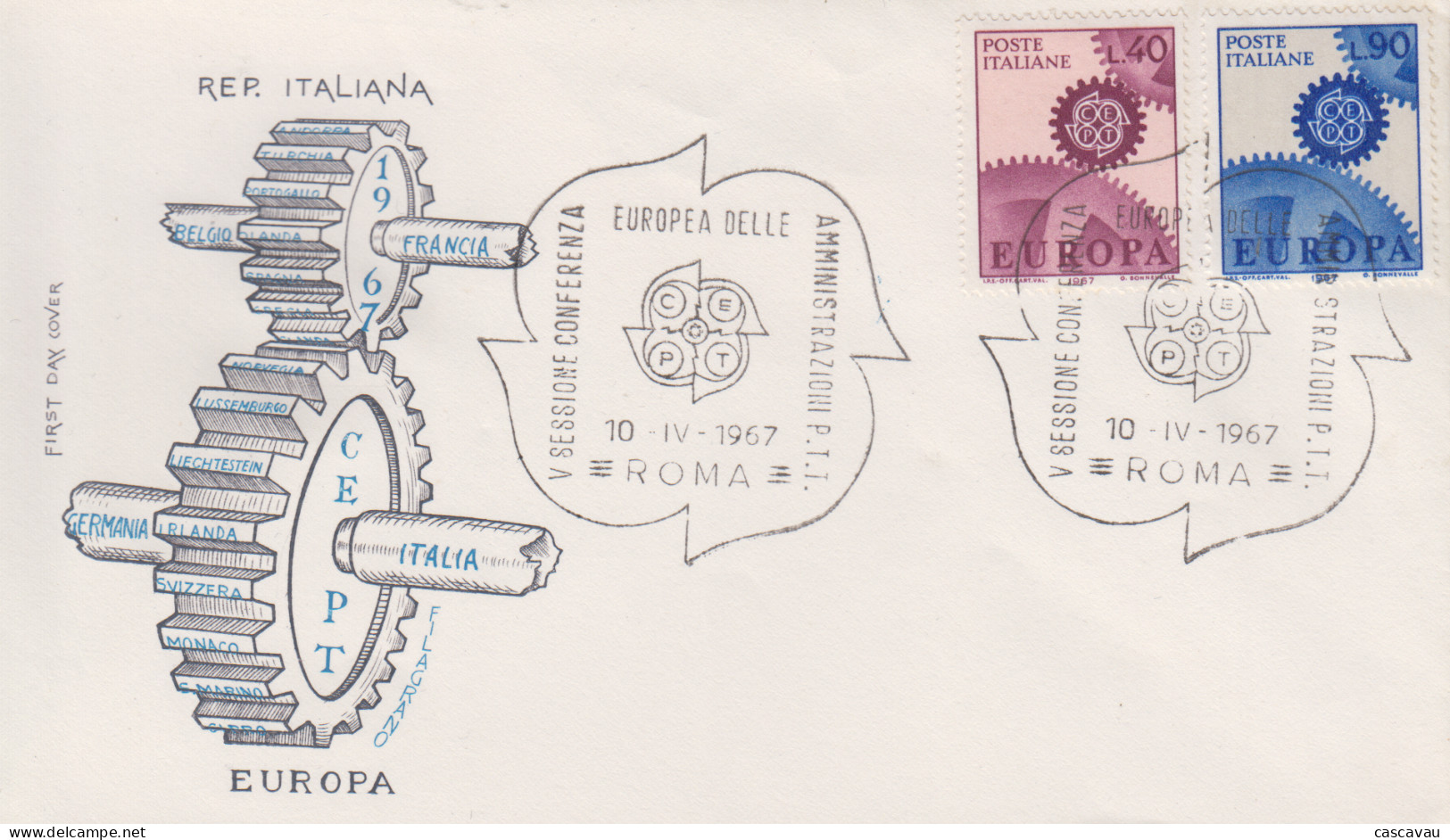 Enveloppe  FDC  1er  Jour   ITALIE   EUROPA    1967 - 1967