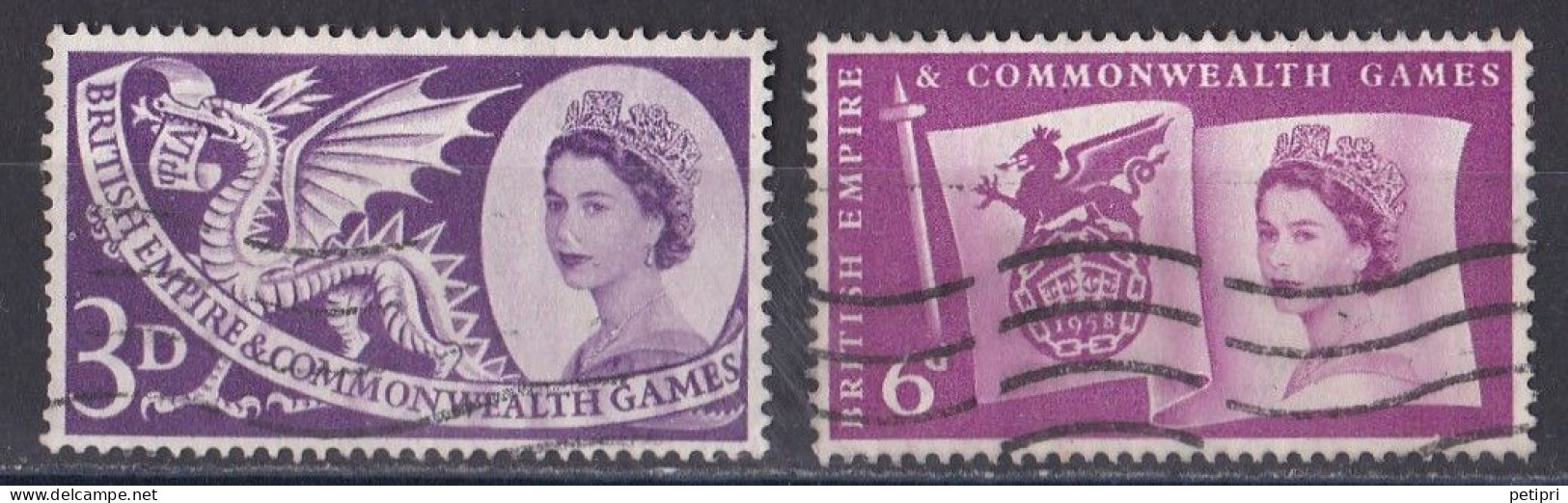 Grande Bretagne - 1952 - 1971 -  Elisabeth II -  Y&T N °  312  Et  313  Oblitérés - Used Stamps