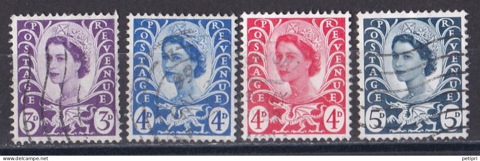 Grande Bretagne - 1952 - 1971 -  Elisabeth II -  Y&T N °  315   423   527   533   Oblitérés - Used Stamps