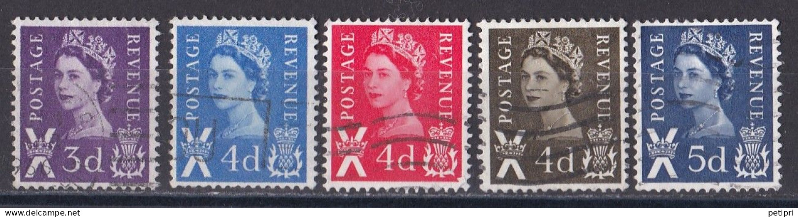 Grande Bretagne - 1952 - 1971 -  Elisabeth II -  Y&T N °  318   424   516   528   534  Oblitérés - Usados