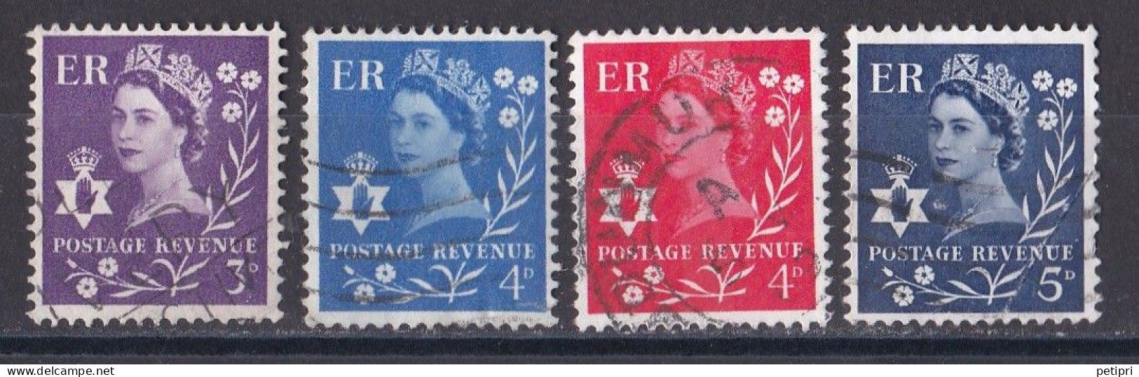 Grande Bretagne - 1952 - 1971 -  Elisabeth II -  Y&T N °  321  425   529   535  Oblitérés - Usados