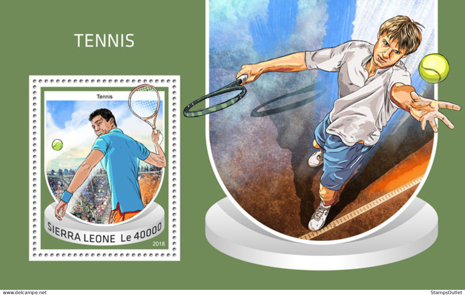 SIERRA LEONE 2018 MNH  Tennis  Michel Code:  10130 / Bl.1534. Scott Code: 4940. Yvert&Tellier Code: 1508 - Sierra Leone (1961-...)