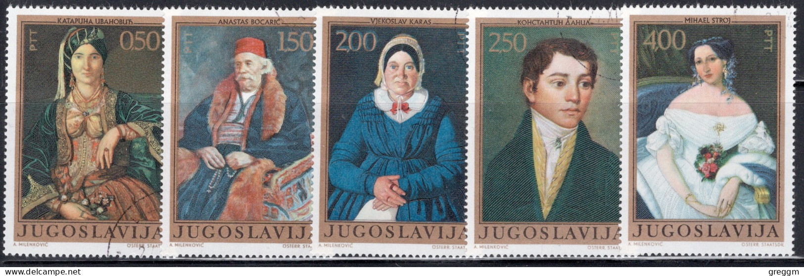 Yugoslavia 1971 Short Set Of Stamps For Portraits From The 19th Century  In Fine Used - Usati