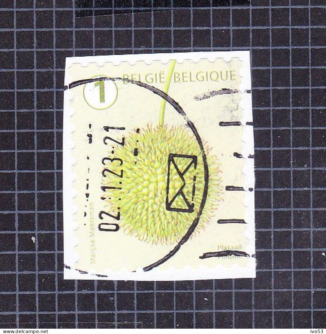 2021 Nr 5028 Gestempeld Op Fragment,zegel Uit Reeks Boomvruchten. - Used Stamps