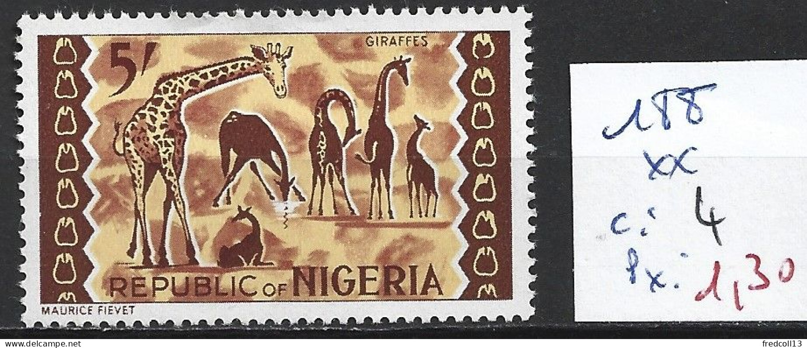 NIGERIA 188 ** Côte 4 € - Girafes