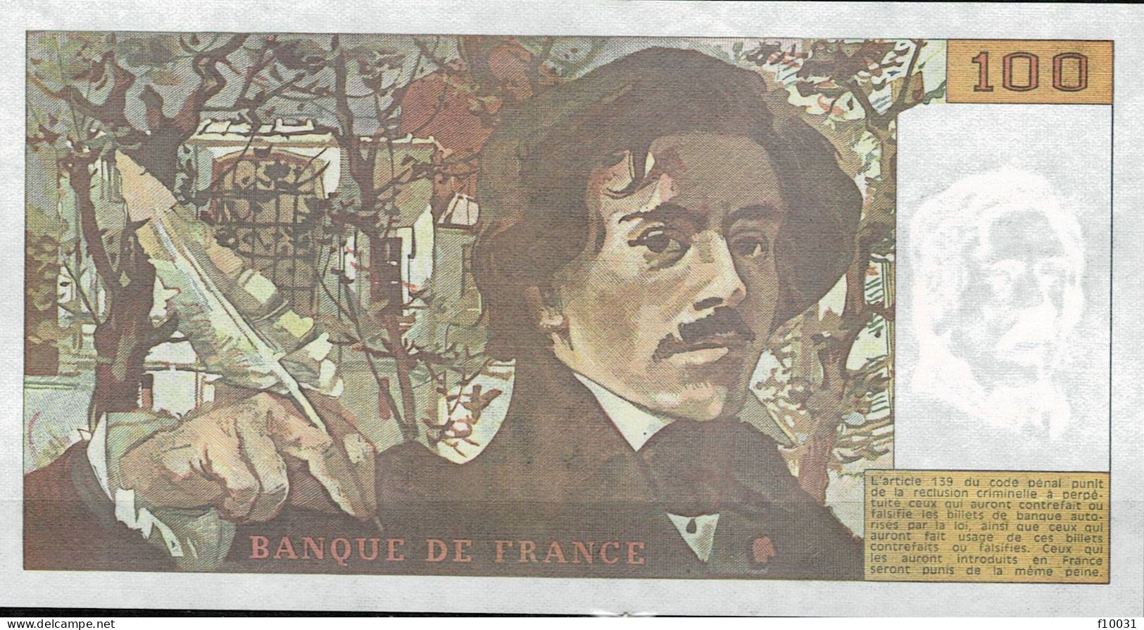 Billet FRANCE  100 Francs  1990  Neuf  C. 136   3377464185 EUGENE  DELACROIX   464185 - 100 F 1978-1995 ''Delacroix''