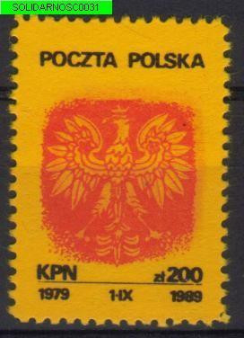 POLAND SOLIDARNOSC SOLIDARITY KPN 1989 10TH ANNIV OF FORMATION OF KPN EAGLE 2 (SOLID0031/0072) - Solidarnosc Labels