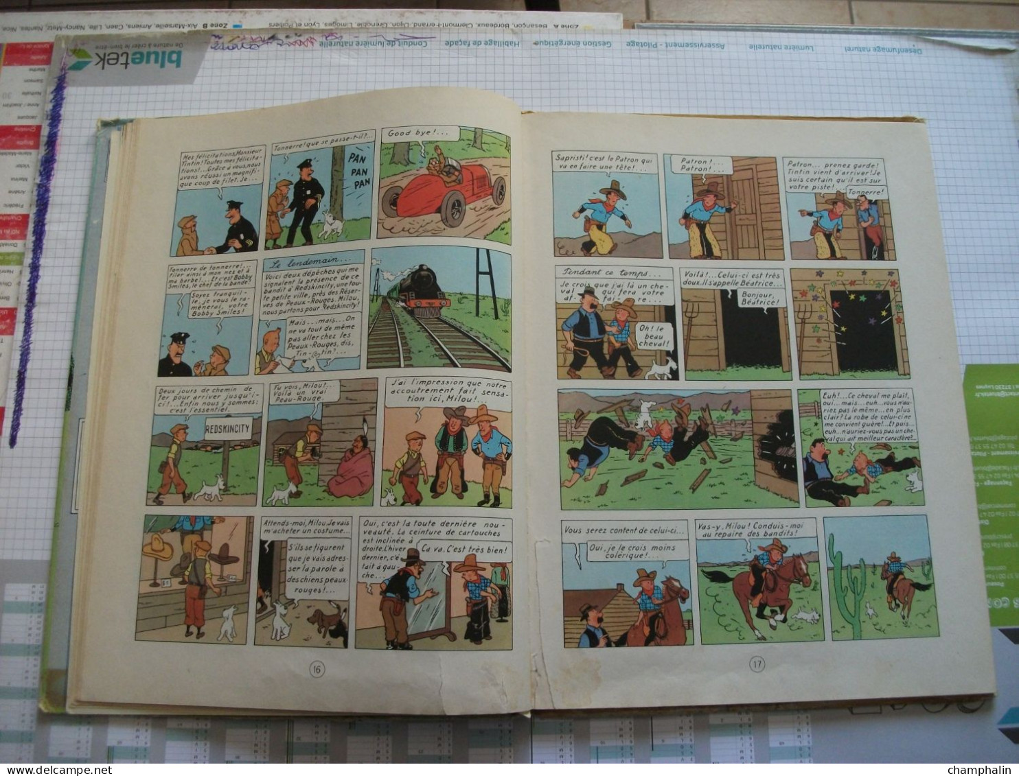 Hergé - Les Aventures de Tintin - Tintin en Amérique - Ed Casterman - Réf. Série B 36 (1966) - Voir état & description