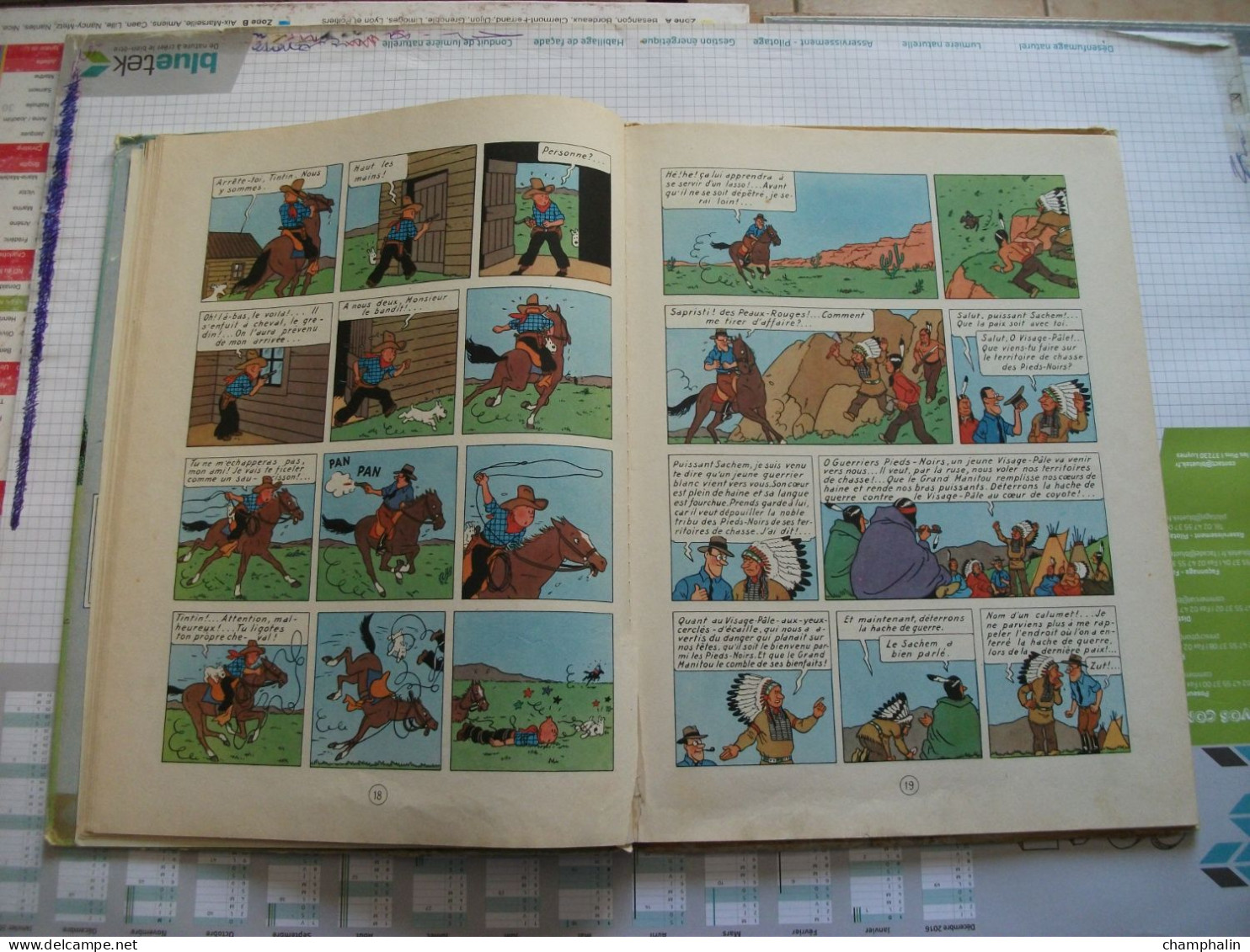 Hergé - Les Aventures de Tintin - Tintin en Amérique - Ed Casterman - Réf. Série B 36 (1966) - Voir état & description