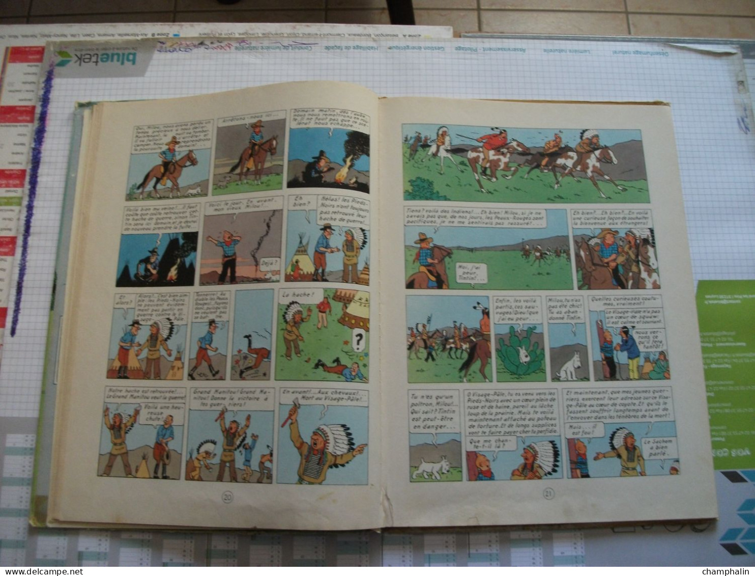 Hergé - Les Aventures de Tintin - Tintin en Amérique - Ed Casterman - Réf. Série B 36 (1966) - Voir état & description