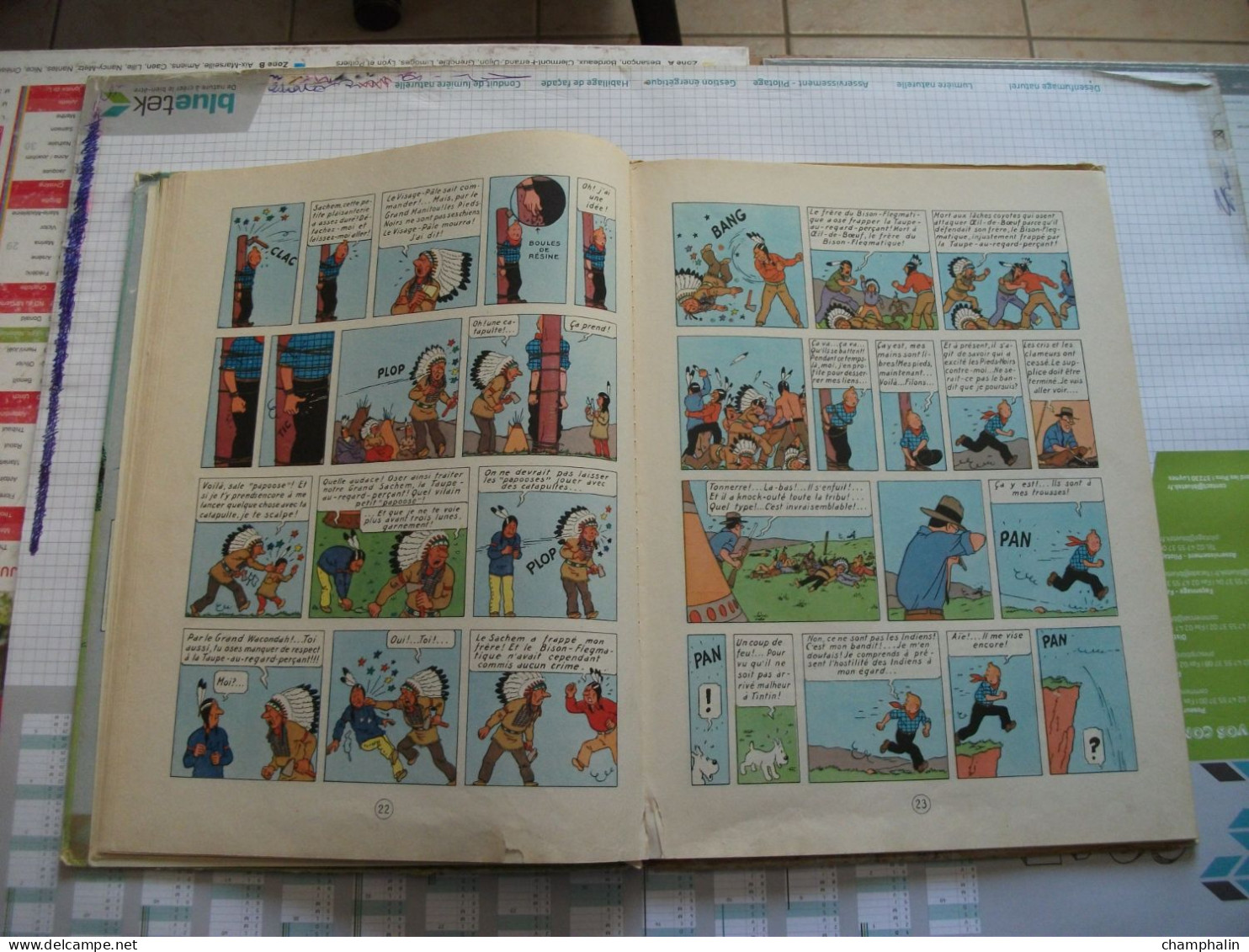 Hergé - Les Aventures de Tintin - Tintin en Amérique - Ed Casterman - Réf. Série B 36 (1966) - Voir état & description