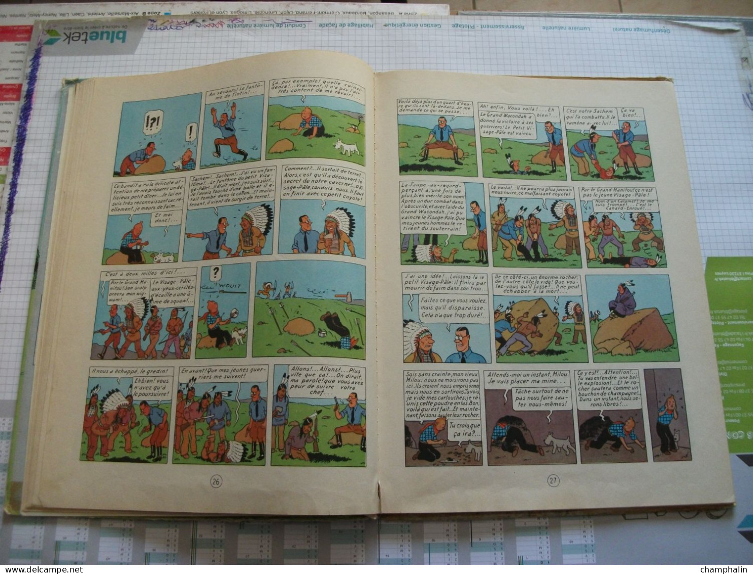 Hergé - Les Aventures de Tintin - Tintin en Amérique - Ed Casterman - Réf. Série B 36 (1966) - Voir état & description