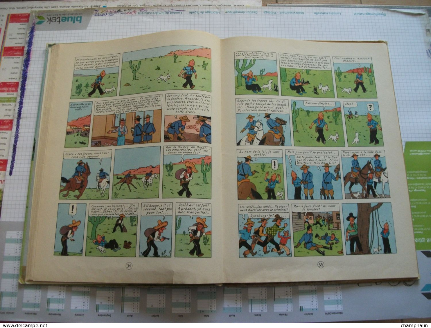 Hergé - Les Aventures de Tintin - Tintin en Amérique - Ed Casterman - Réf. Série B 36 (1966) - Voir état & description