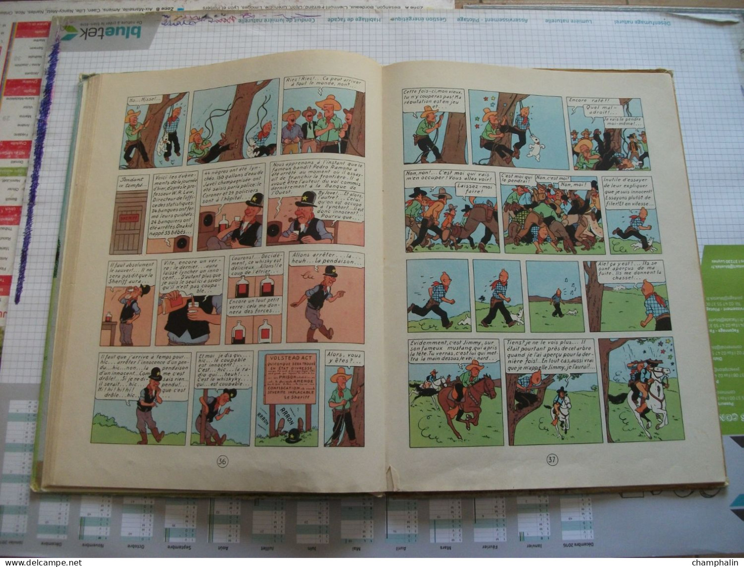 Hergé - Les Aventures de Tintin - Tintin en Amérique - Ed Casterman - Réf. Série B 36 (1966) - Voir état & description