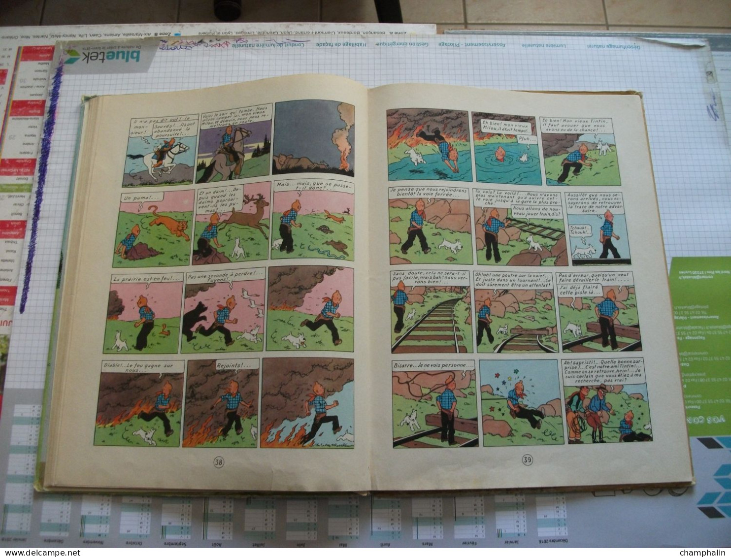 Hergé - Les Aventures de Tintin - Tintin en Amérique - Ed Casterman - Réf. Série B 36 (1966) - Voir état & description