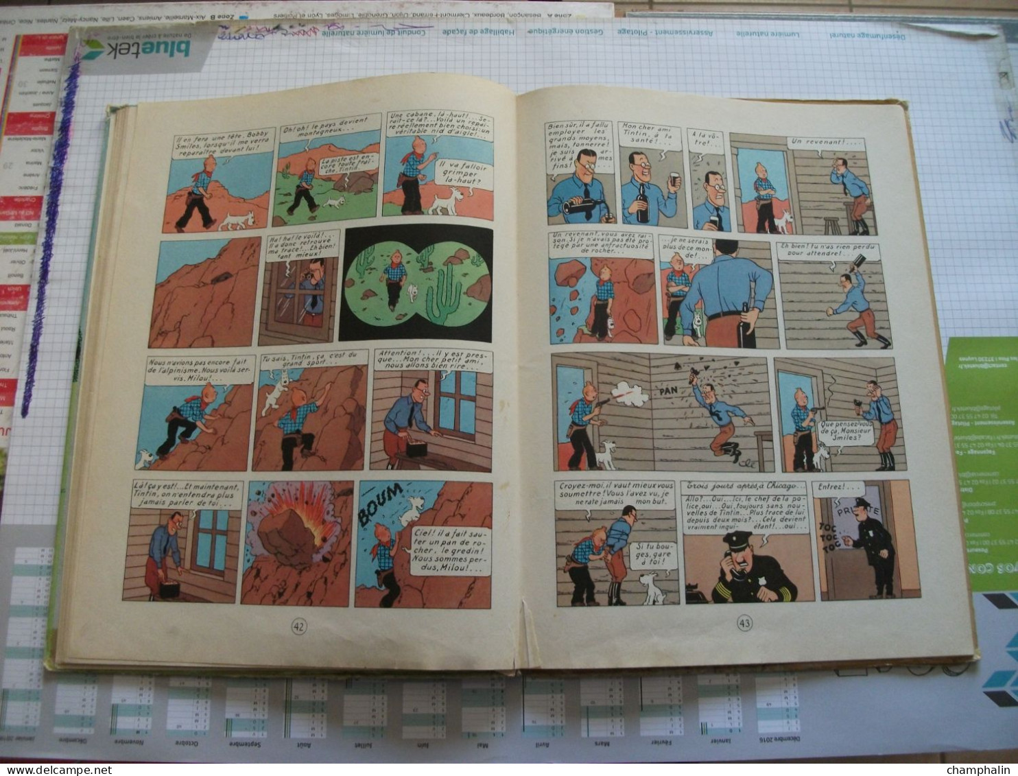 Hergé - Les Aventures de Tintin - Tintin en Amérique - Ed Casterman - Réf. Série B 36 (1966) - Voir état & description