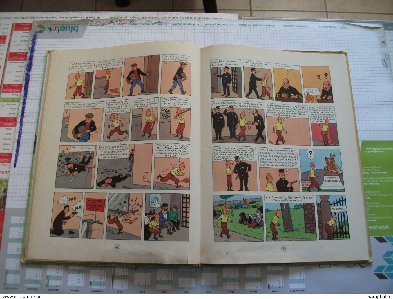 Hergé - Les Aventures de Tintin - Tintin en Amérique - Ed Casterman - Réf. Série B 36 (1966) - Voir état & description