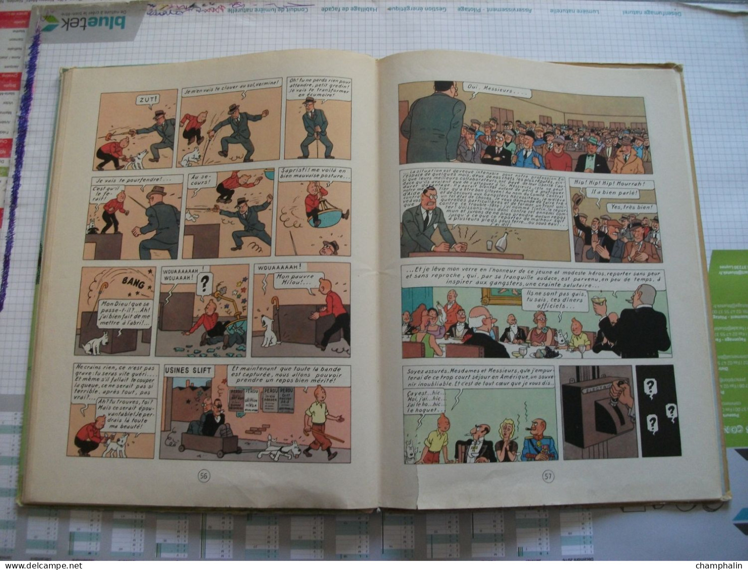 Hergé - Les Aventures de Tintin - Tintin en Amérique - Ed Casterman - Réf. Série B 36 (1966) - Voir état & description